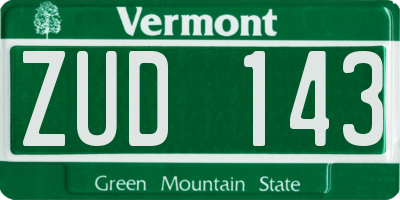 VT license plate ZUD143
