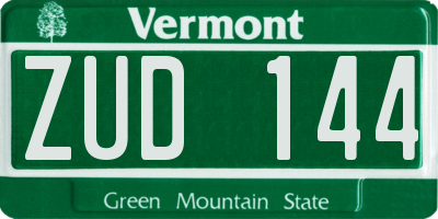 VT license plate ZUD144