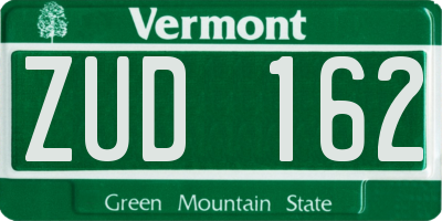 VT license plate ZUD162