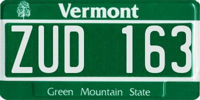 VT license plate ZUD163