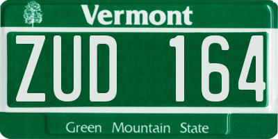 VT license plate ZUD164