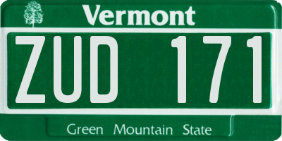 VT license plate ZUD171