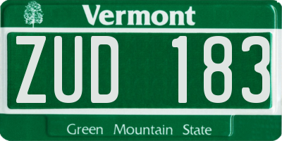 VT license plate ZUD183