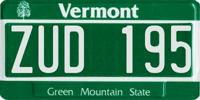 VT license plate ZUD195