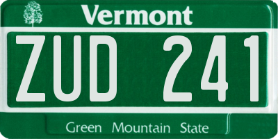 VT license plate ZUD241