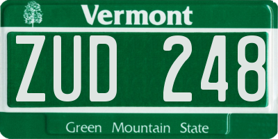 VT license plate ZUD248