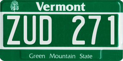 VT license plate ZUD271