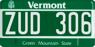 VT license plate ZUD306