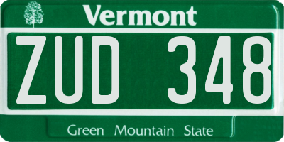 VT license plate ZUD348