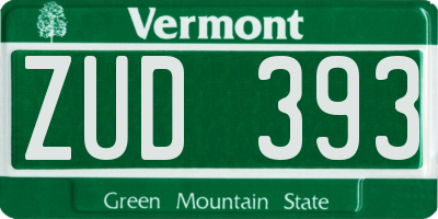 VT license plate ZUD393
