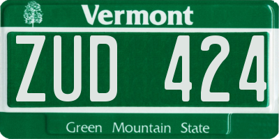 VT license plate ZUD424