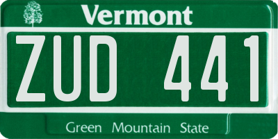 VT license plate ZUD441