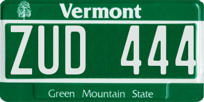 VT license plate ZUD444