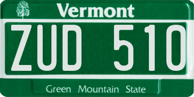 VT license plate ZUD510