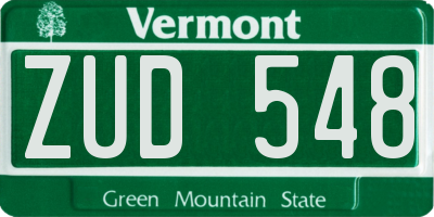 VT license plate ZUD548