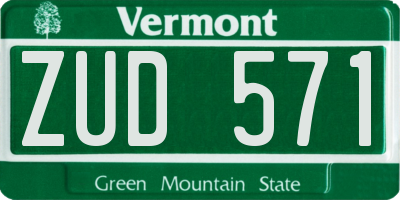 VT license plate ZUD571