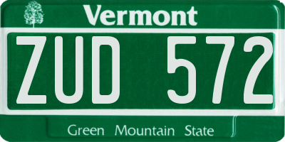 VT license plate ZUD572