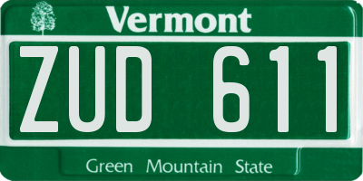VT license plate ZUD611