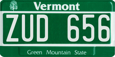 VT license plate ZUD656