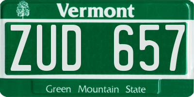 VT license plate ZUD657