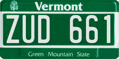 VT license plate ZUD661