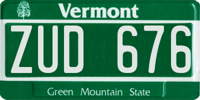 VT license plate ZUD676