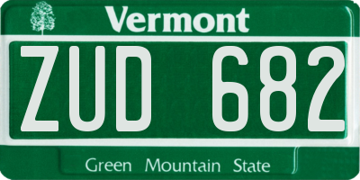 VT license plate ZUD682