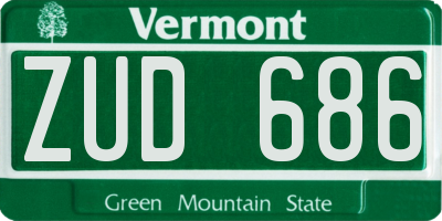 VT license plate ZUD686