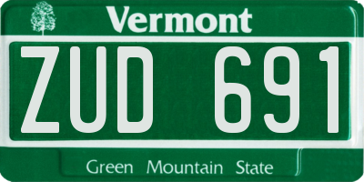 VT license plate ZUD691