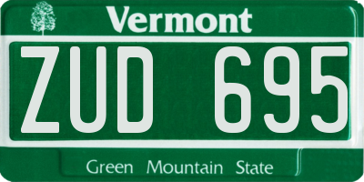 VT license plate ZUD695