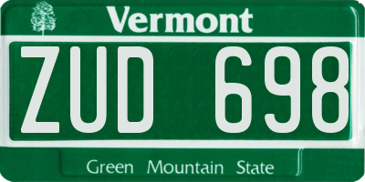 VT license plate ZUD698