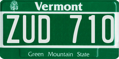 VT license plate ZUD710