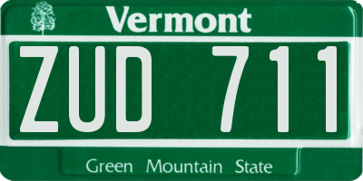 VT license plate ZUD711