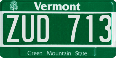 VT license plate ZUD713