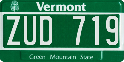 VT license plate ZUD719