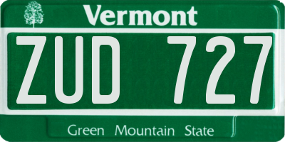 VT license plate ZUD727