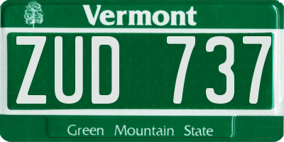 VT license plate ZUD737