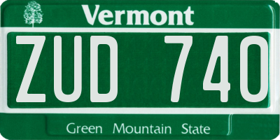 VT license plate ZUD740