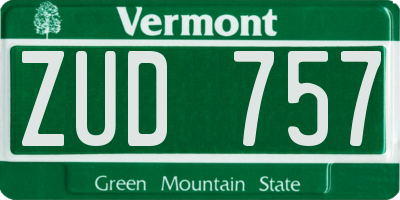 VT license plate ZUD757