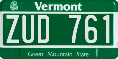 VT license plate ZUD761