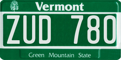 VT license plate ZUD780