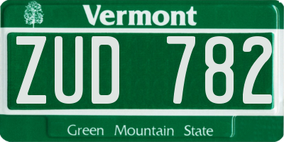 VT license plate ZUD782