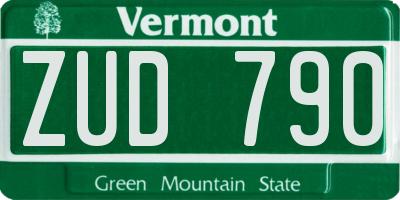 VT license plate ZUD790