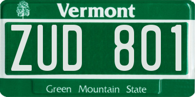 VT license plate ZUD801