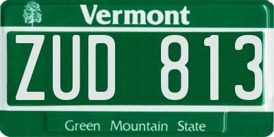 VT license plate ZUD813