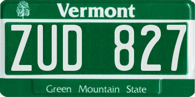 VT license plate ZUD827