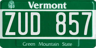 VT license plate ZUD857