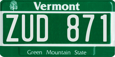 VT license plate ZUD871