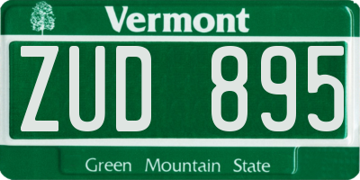 VT license plate ZUD895