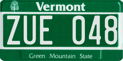 VT license plate ZUE048